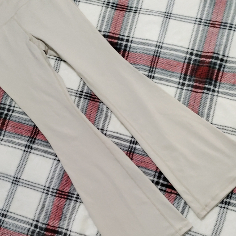 Cream Flared Pants